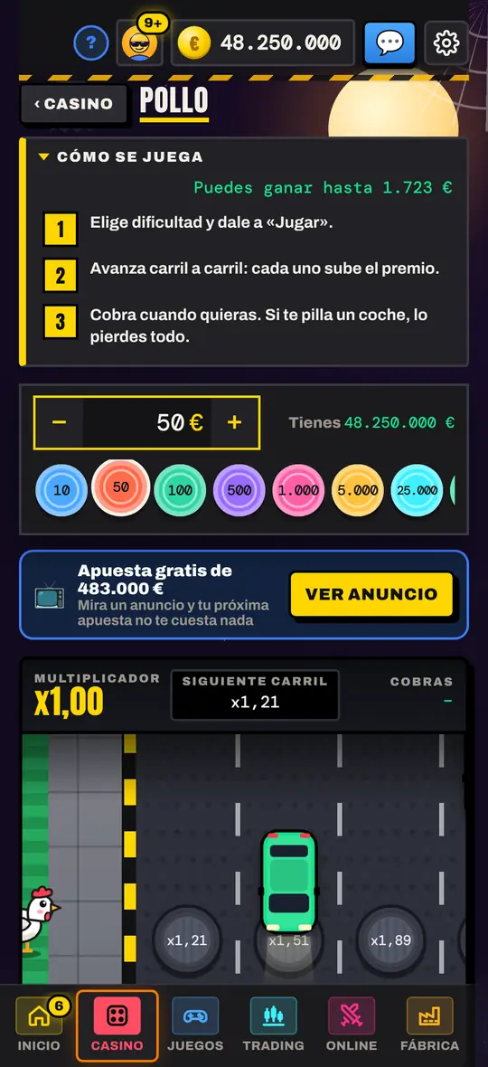 Pantalla de Pollo en Casinetori